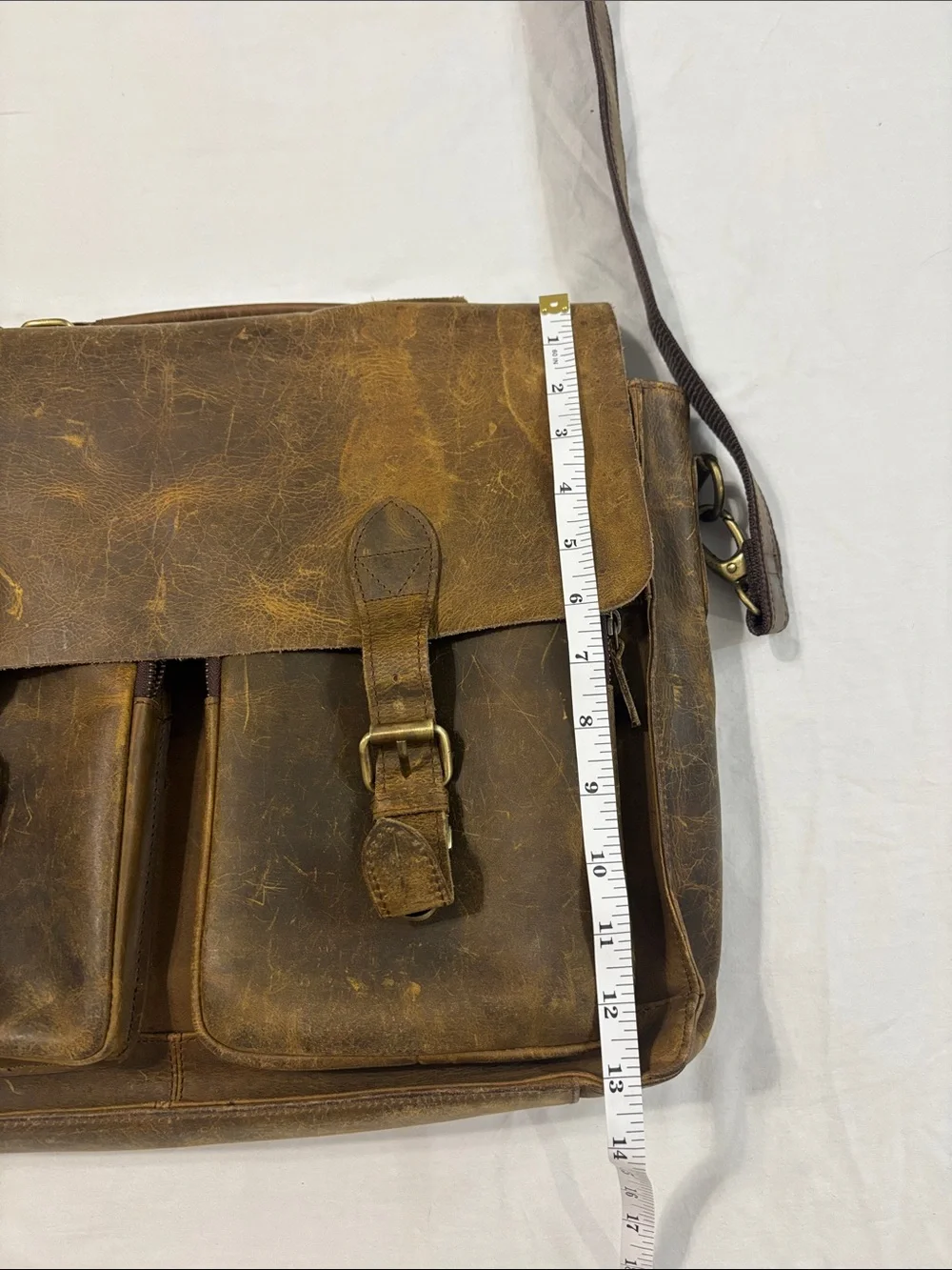 MaheTri The Buffalo Leather Messenger Bag